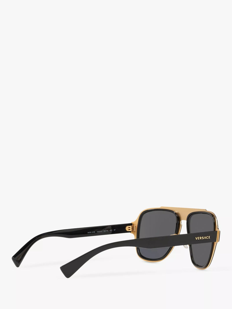 Versace sunglasses polarised geometric black grey 56mm, UK version
