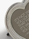 John Lewis silver heart-shaped diamond-effect photo frame 4x4 inches (10x10 cm), UK version