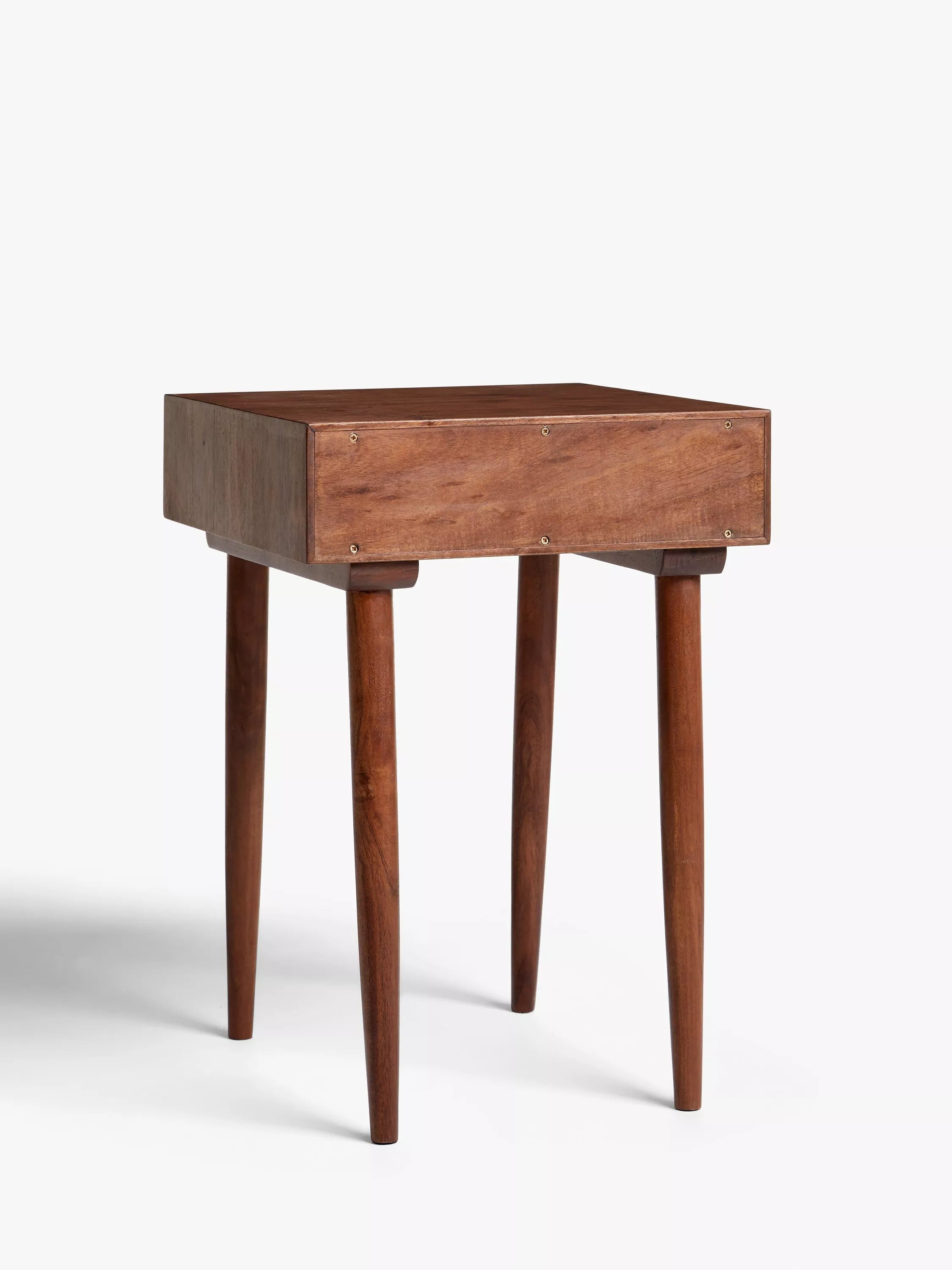 Swoon Franklin brown side table with geometric design, imported from the UK