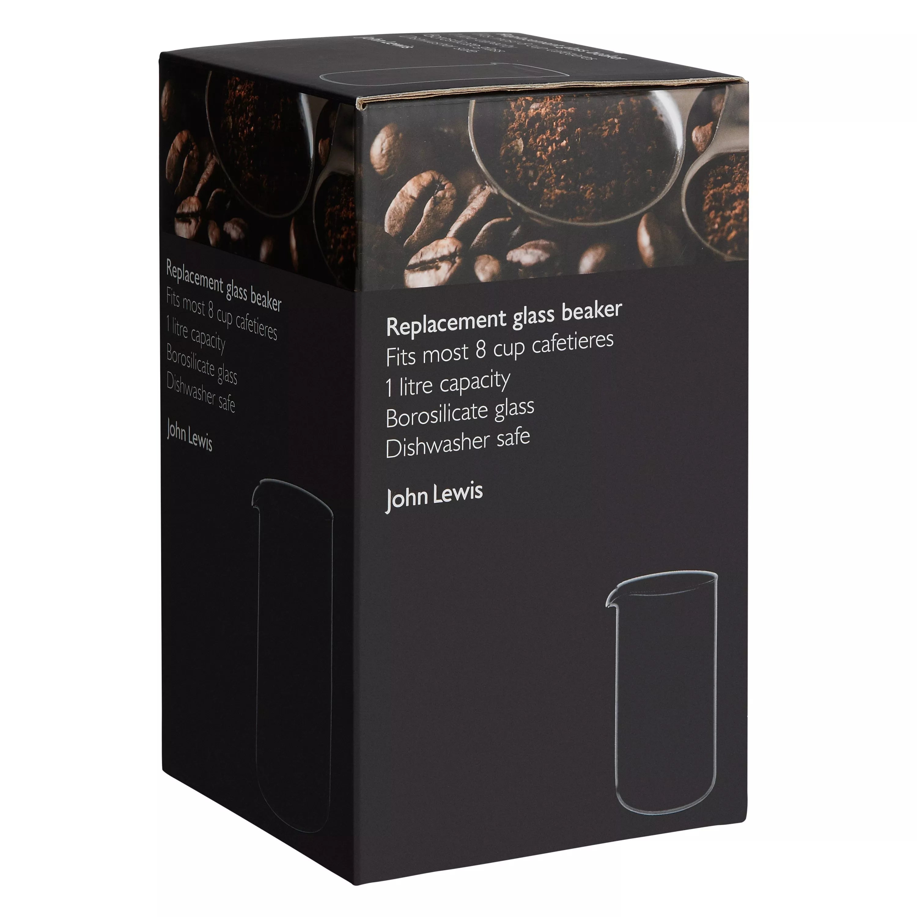 John Lewis replacement beaker 1L clear borosilicate glass - British product