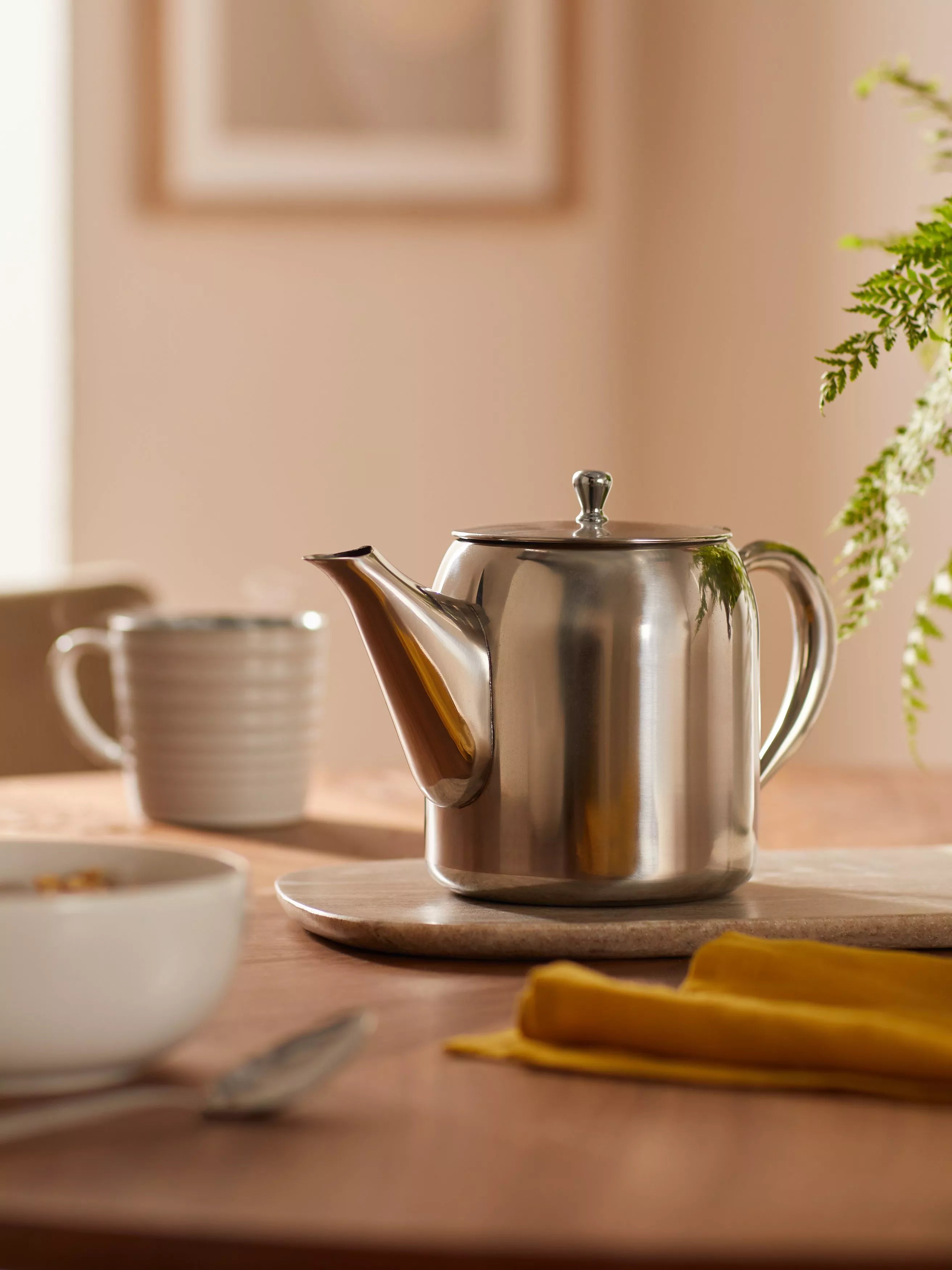 John Lewis stainless steel classic teapot 1.2L, imported from the UK