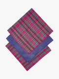 John Lewis tartan cotton handkerchiefs pack of 3 blue purple, UK version
