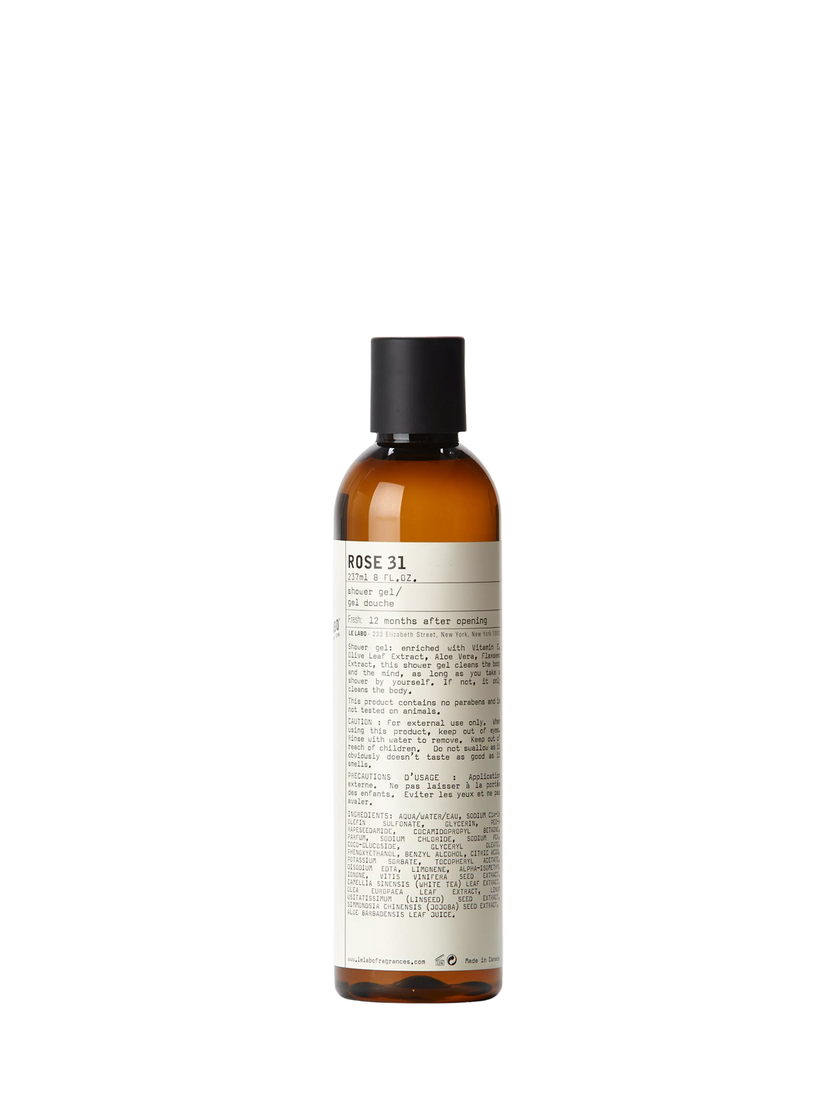 Le Labo Rose 31 shower gel 237ml, UK version