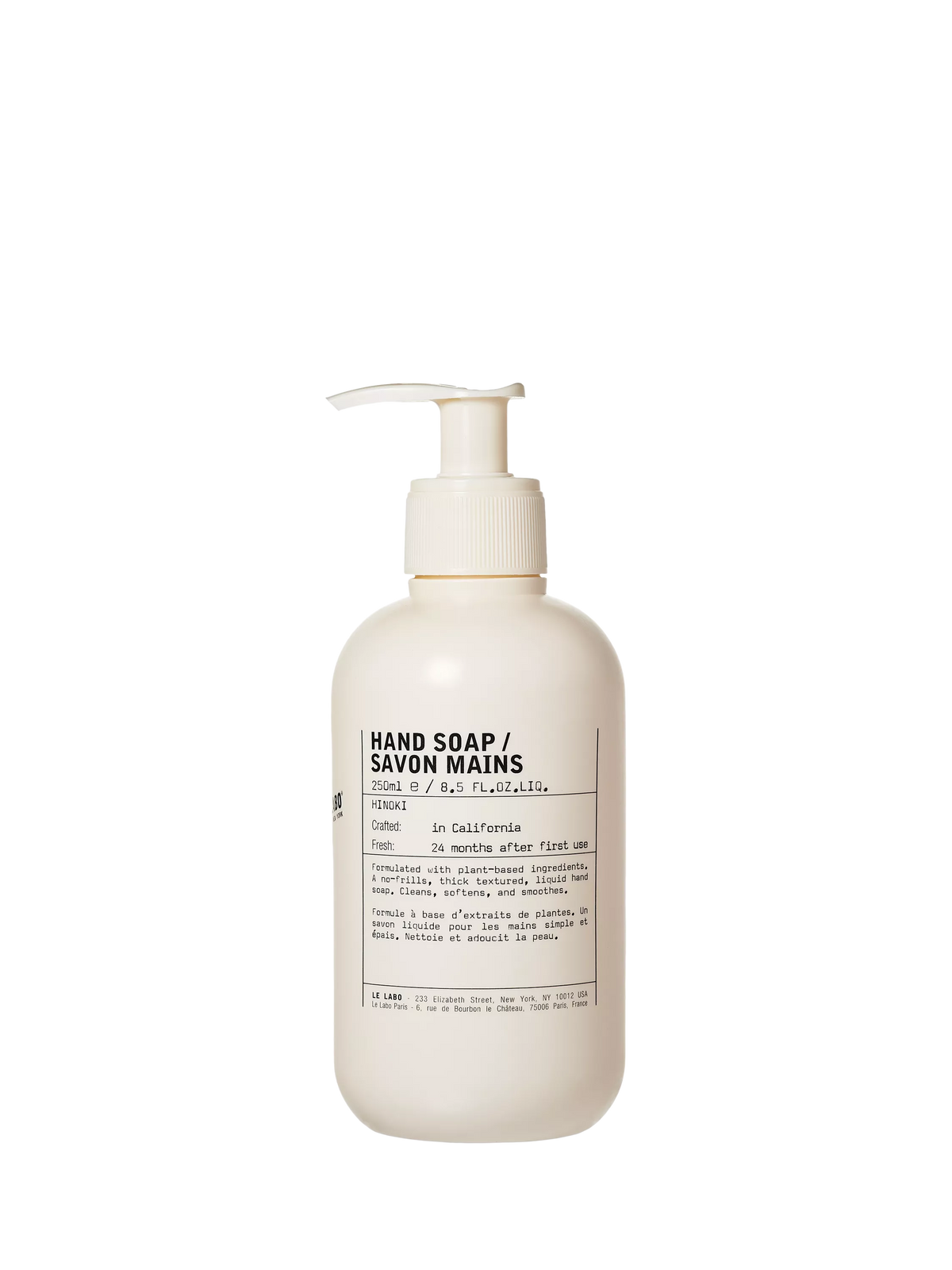 Le Labo Hinoki hand soap 250ml, UK version