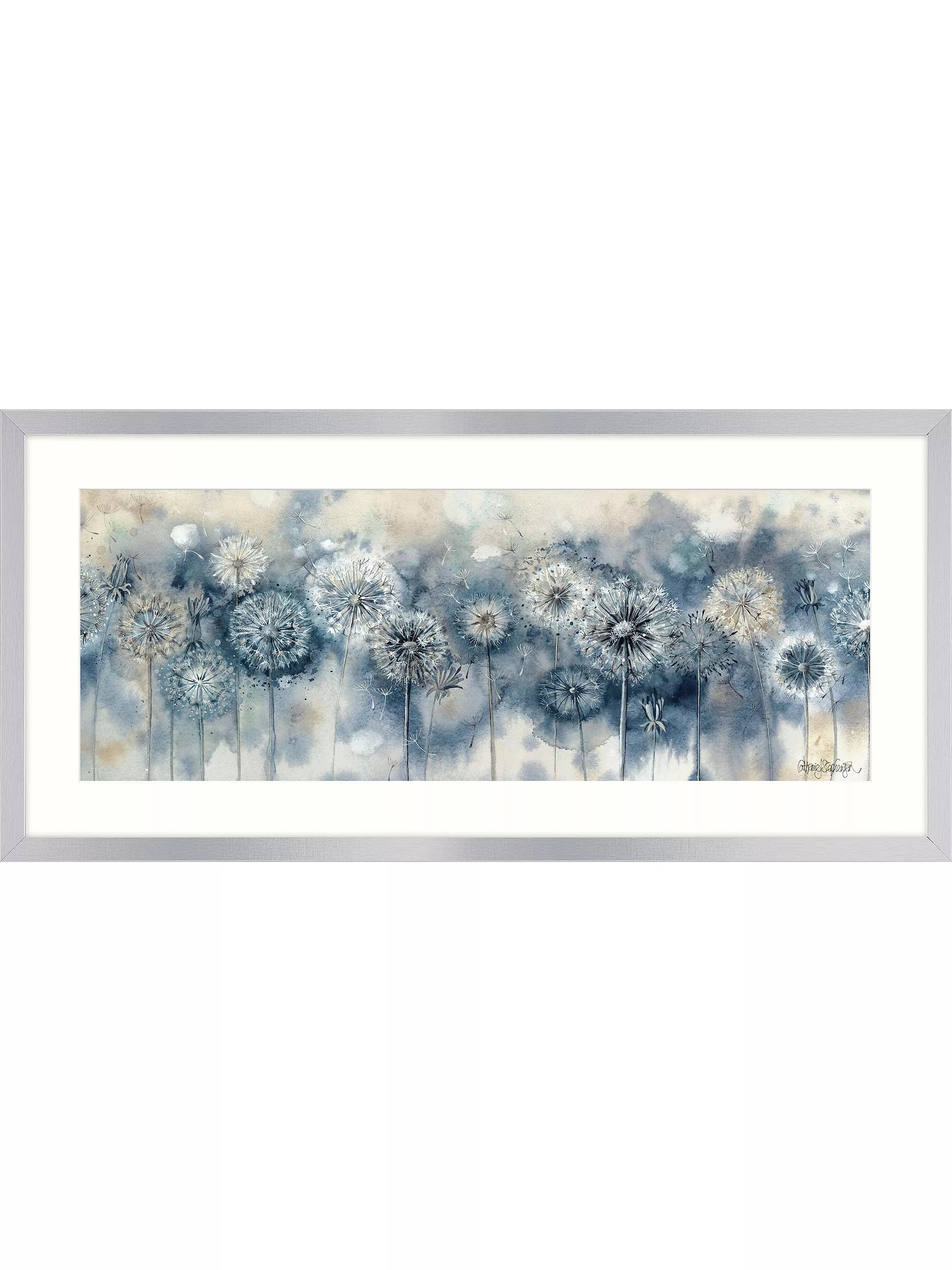 John Lewis Blue Dandelion framed print 50x105cm British brand