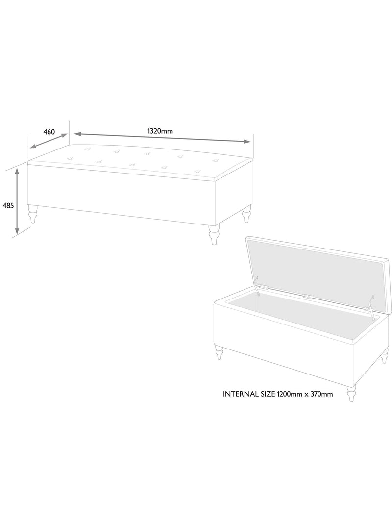 John Lewis Rouen upholstered ottoman storage box extra large - British product