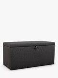 John Lewis Emily Upholstered Ottoman Storage Box, Brushed Tweed Charcoal