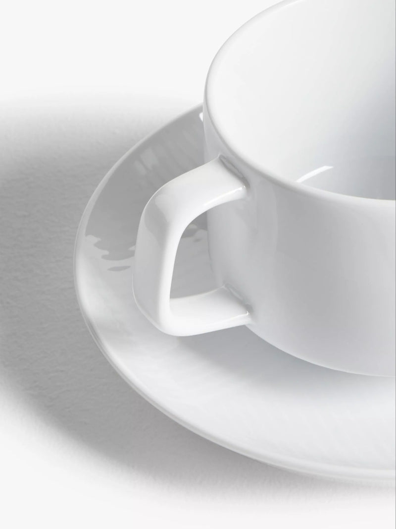 John Lewis white porcelain cup and saucer set 275ml - British product