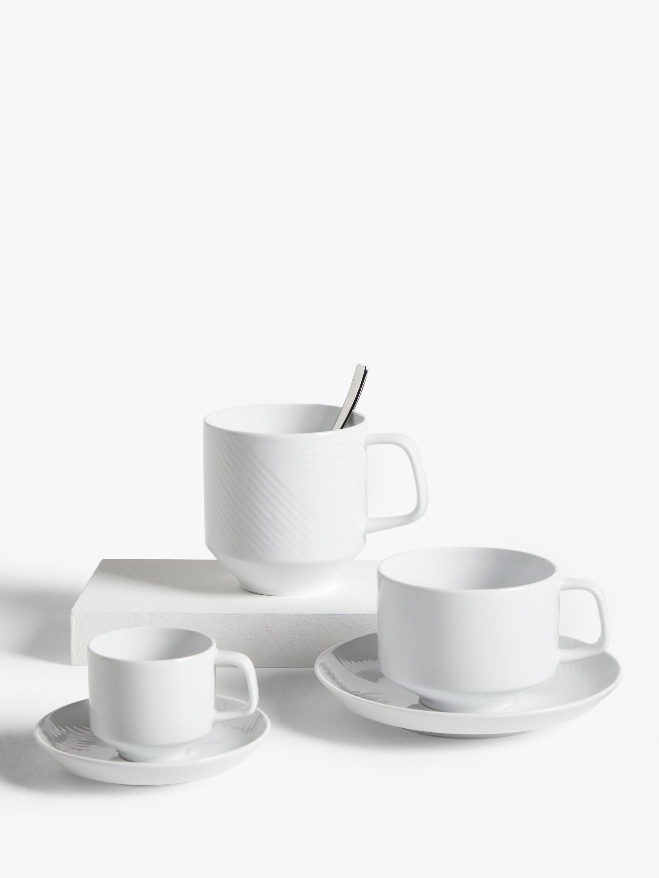 John Lewis white porcelain cup and saucer set 275ml - British product