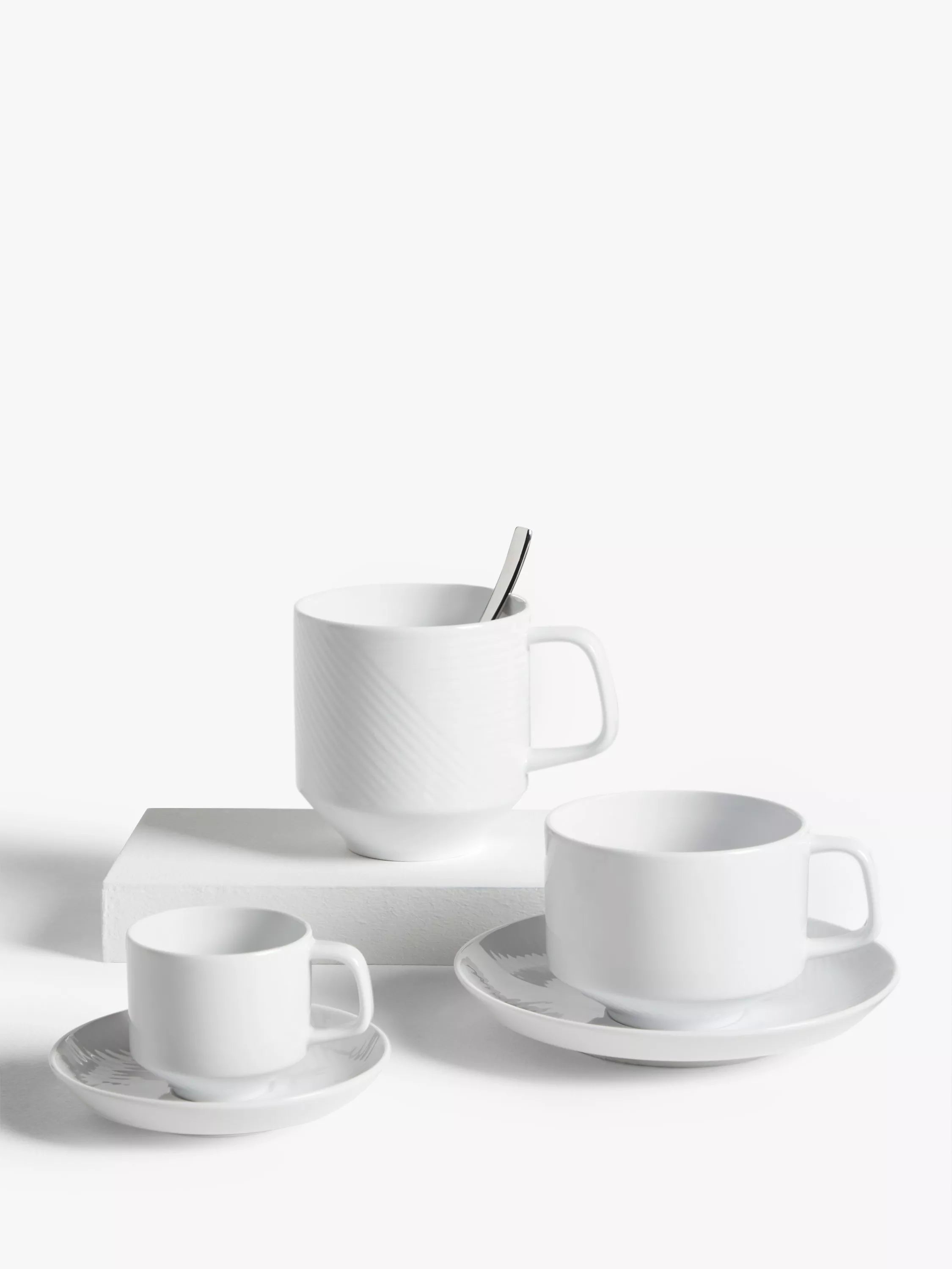 John Lewis white porcelain cup and saucer set 275ml - British product
