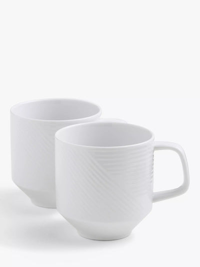 John Lewis John Lewis Design Project Porcelain Mugs Set of 2 400ml- Buy online at McGrocer