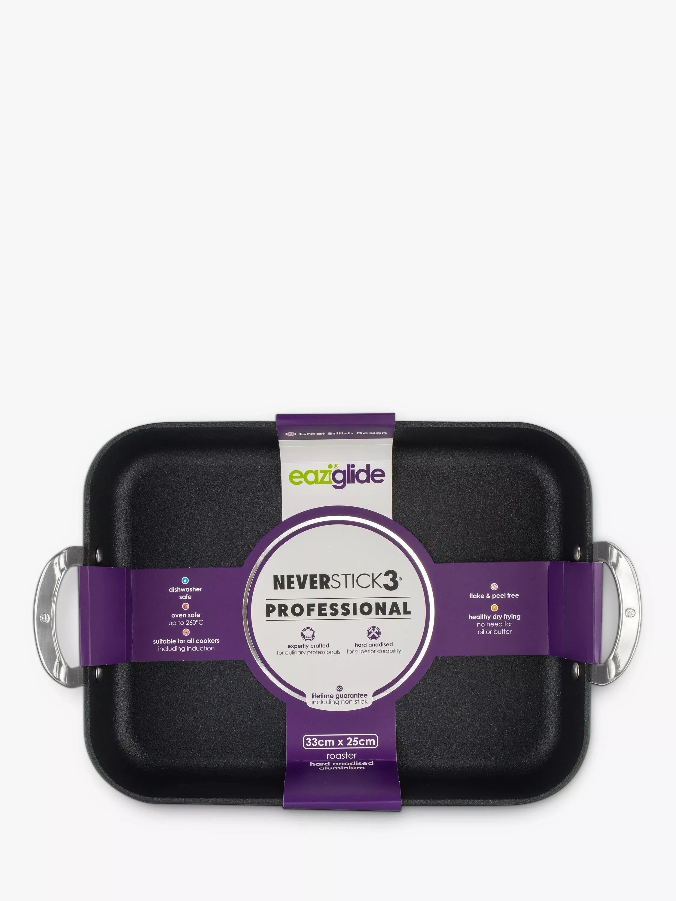 Eaziglide Neverstick3 Professional Non-Stick Induction Roaster 33cm - British product