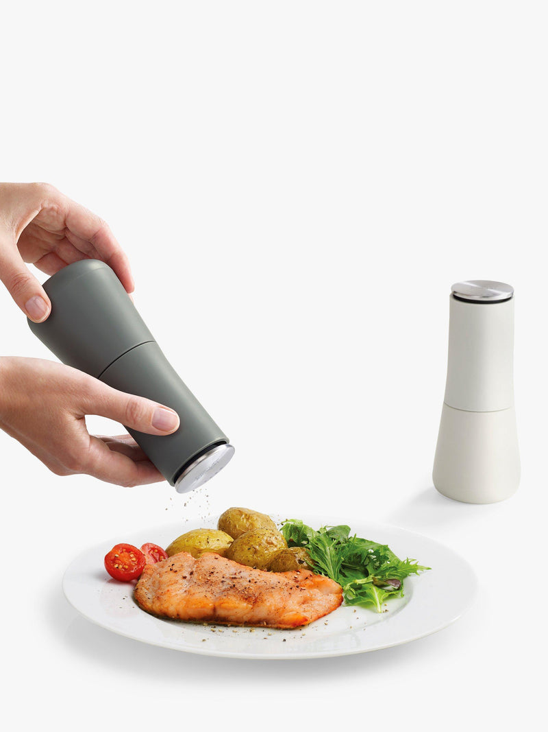Joseph Joseph salt and pepper mills Milltop set of 2 grey (British brand)