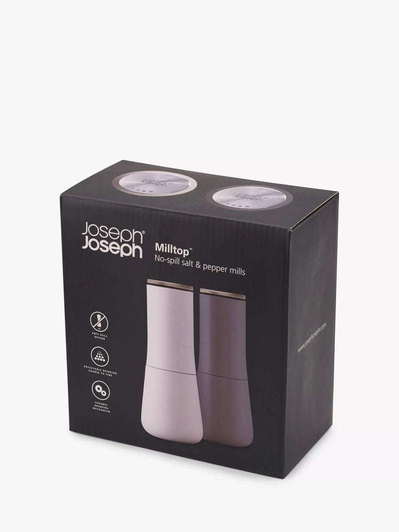 Joseph Joseph salt and pepper mills Milltop set of 2 grey (British brand)