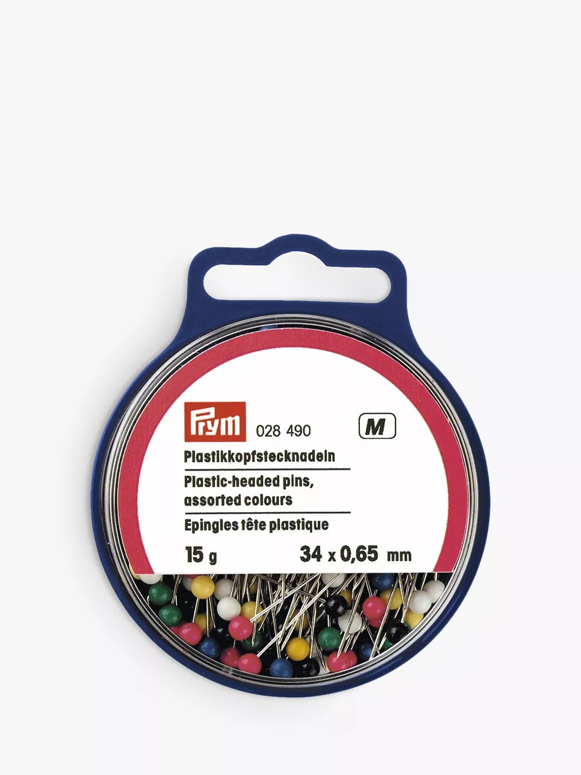 Prym plastic head straight pins 15g, imported from the UK