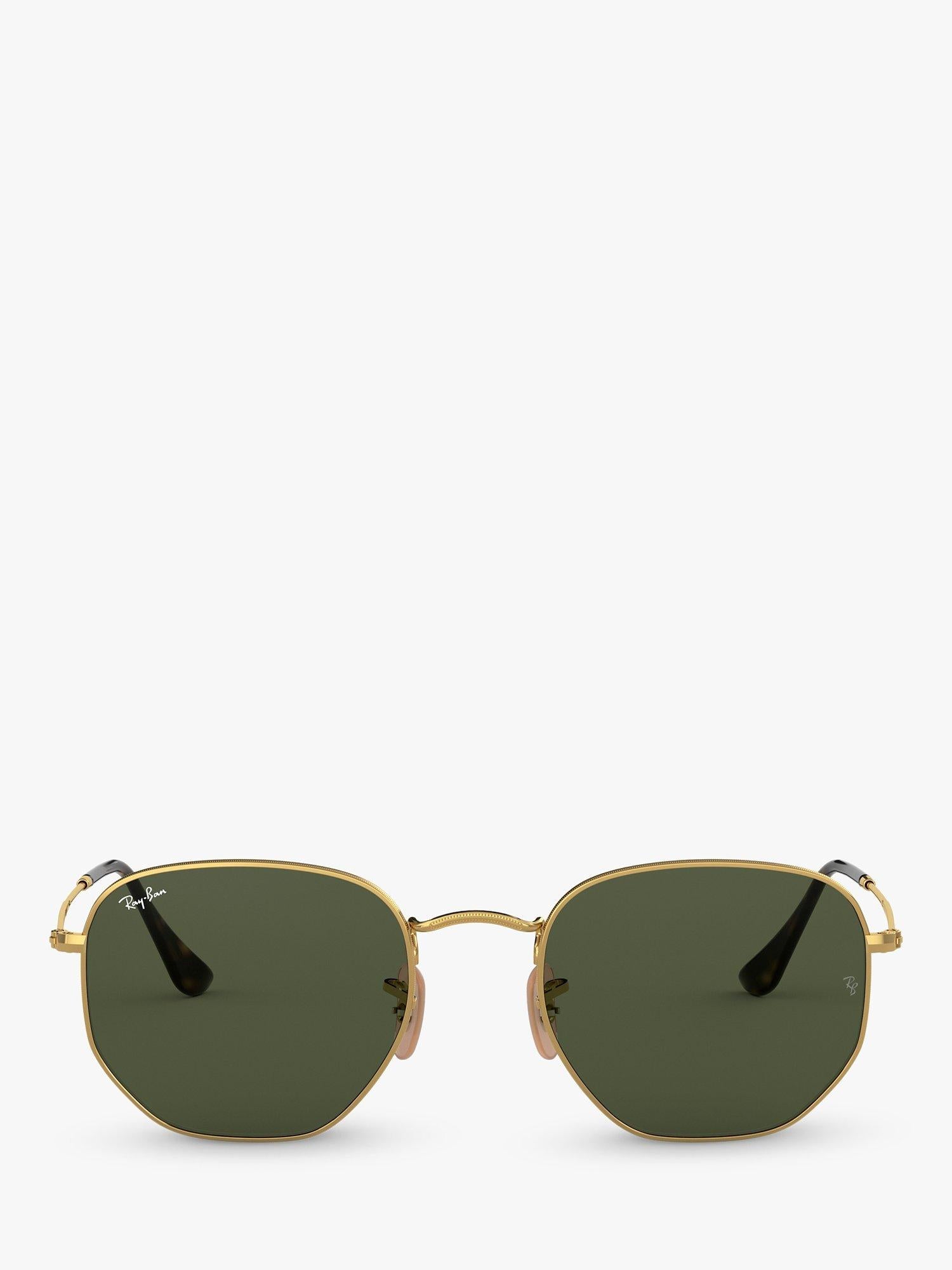 Ray-Ban hexagonal sunglasses gold green 54mm, imported from the UK