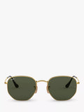 Ray-Ban hexagonal sunglasses gold green 54mm, imported from the UK