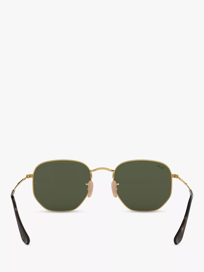 Ray-Ban hexagonal sunglasses gold green 54mm, imported from the UK