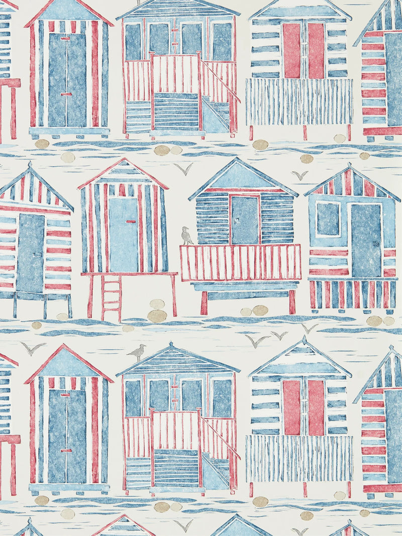 Sanderson Beach Huts Decorative Wallpaper