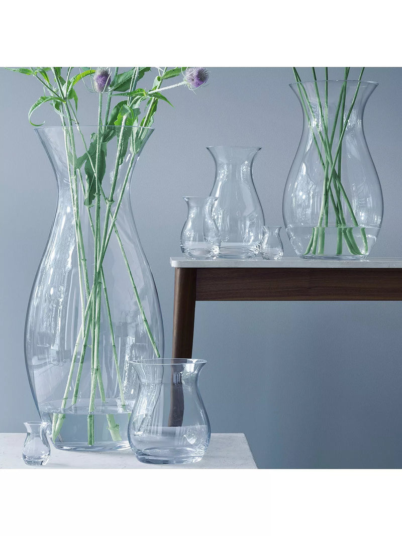 Clear glass flower posy vase by LSA International, 23cm tall, UK version