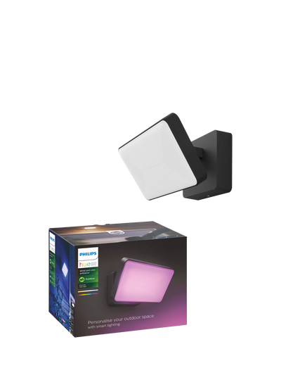 John Lewis Philips Hue White and Colour Ambiance Discover LED Smart Outdoor Floodlight, Black- Buy online at McGrocer