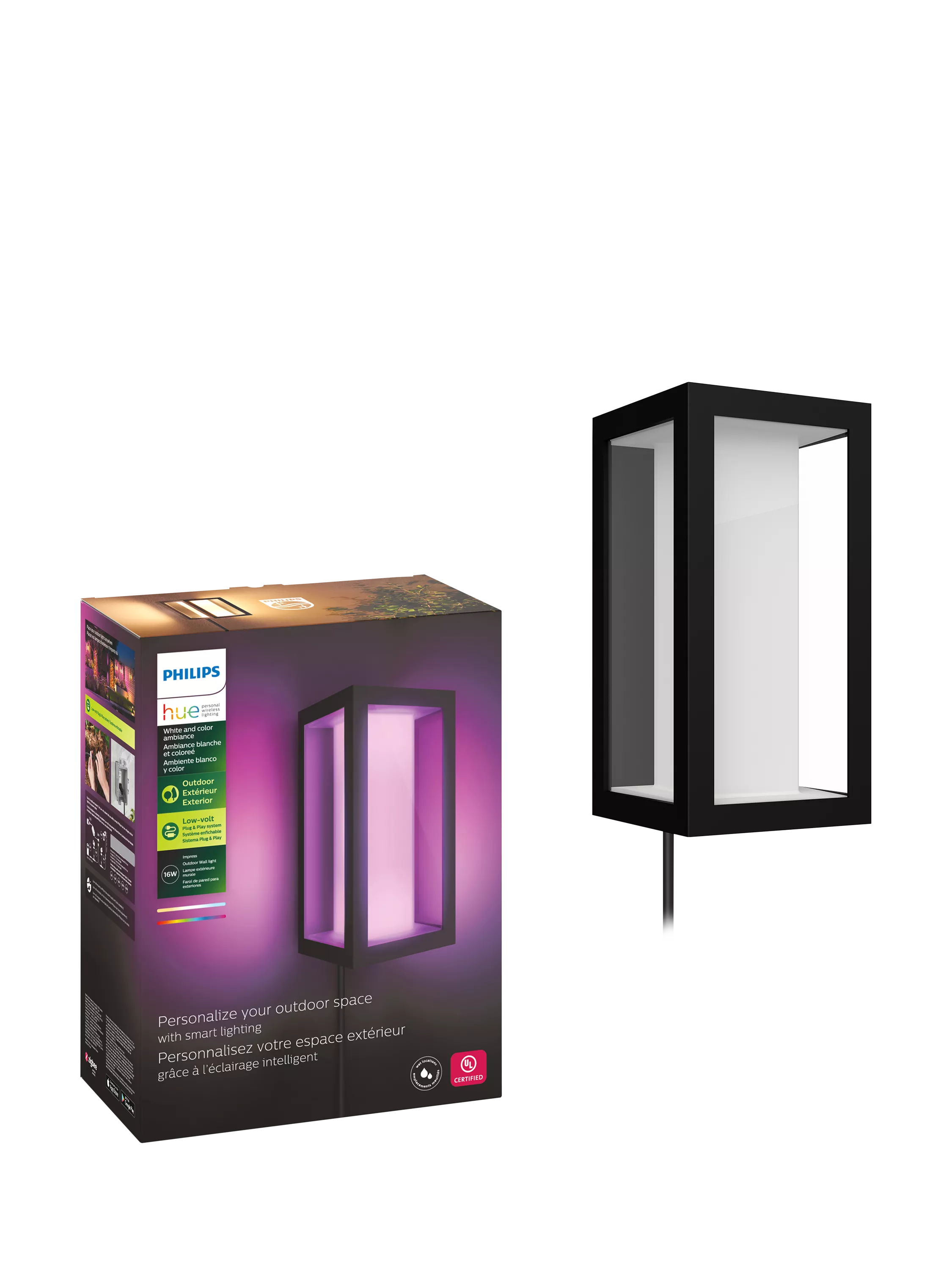 Philips Hue Impress outdoor wall light black, imported from the UK