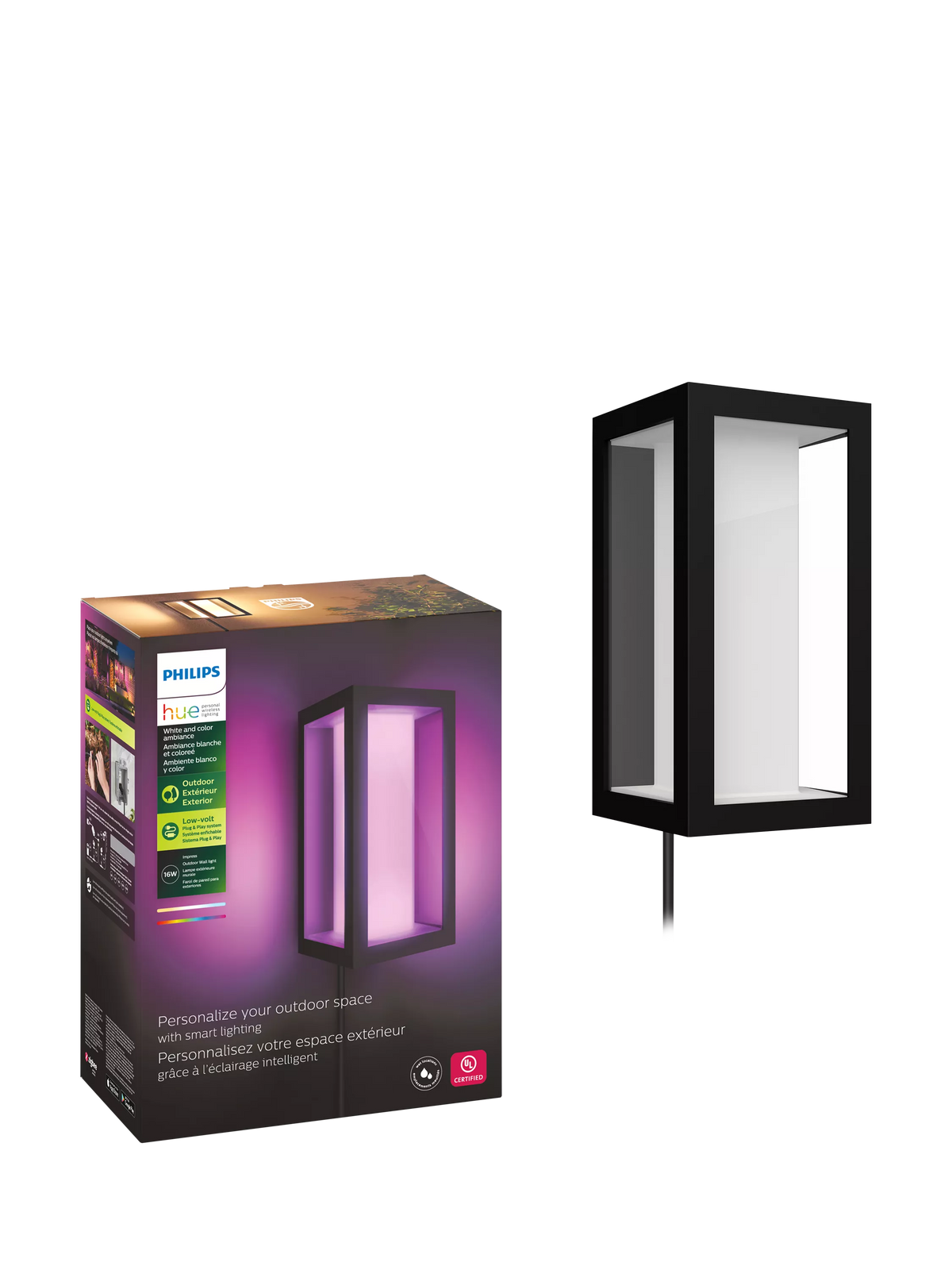 Philips Hue Impress outdoor wall light black, imported from the UK