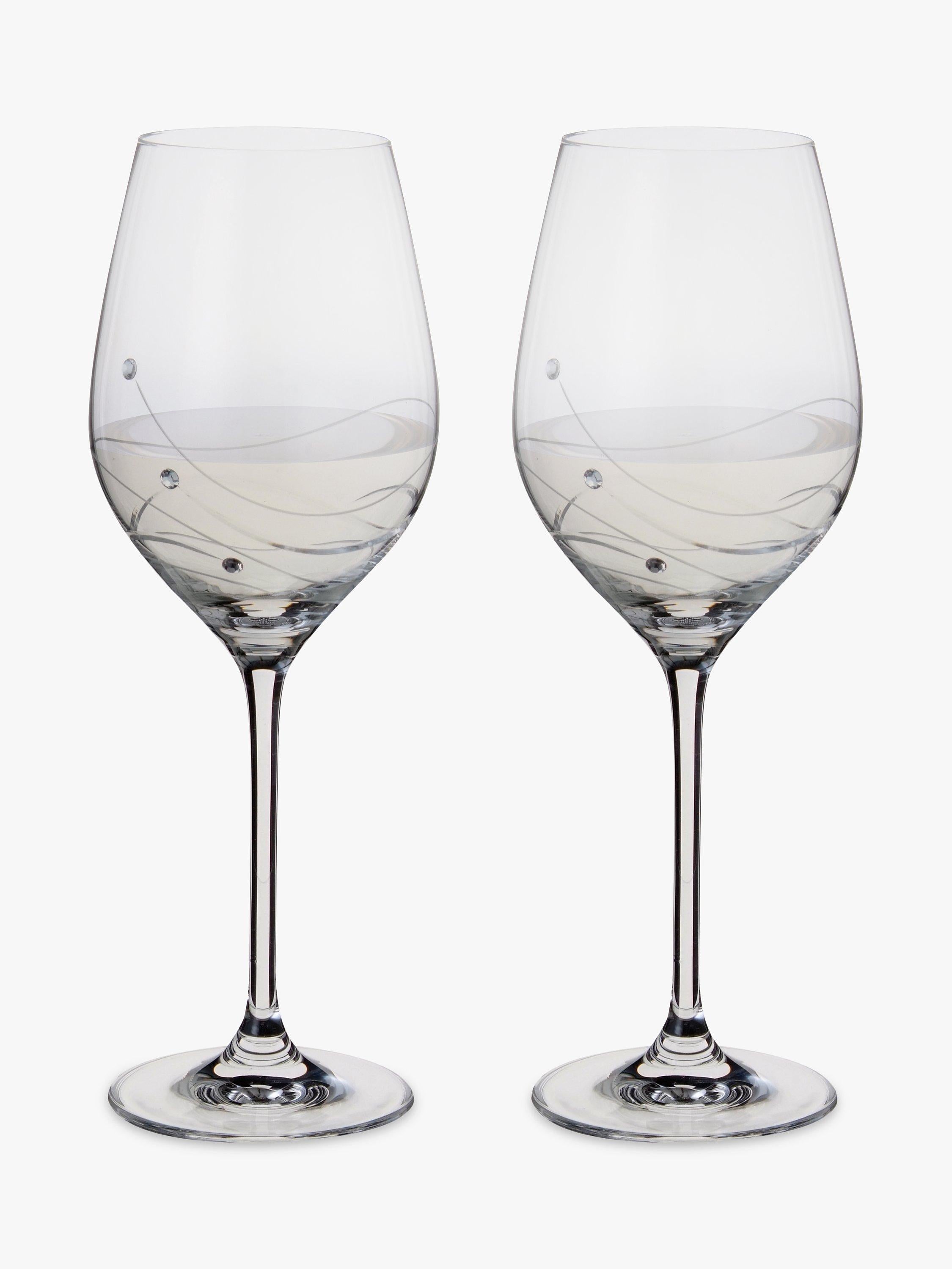 Dartington Crystal Glitz wine glasses clear 330ml set of 2 - British product