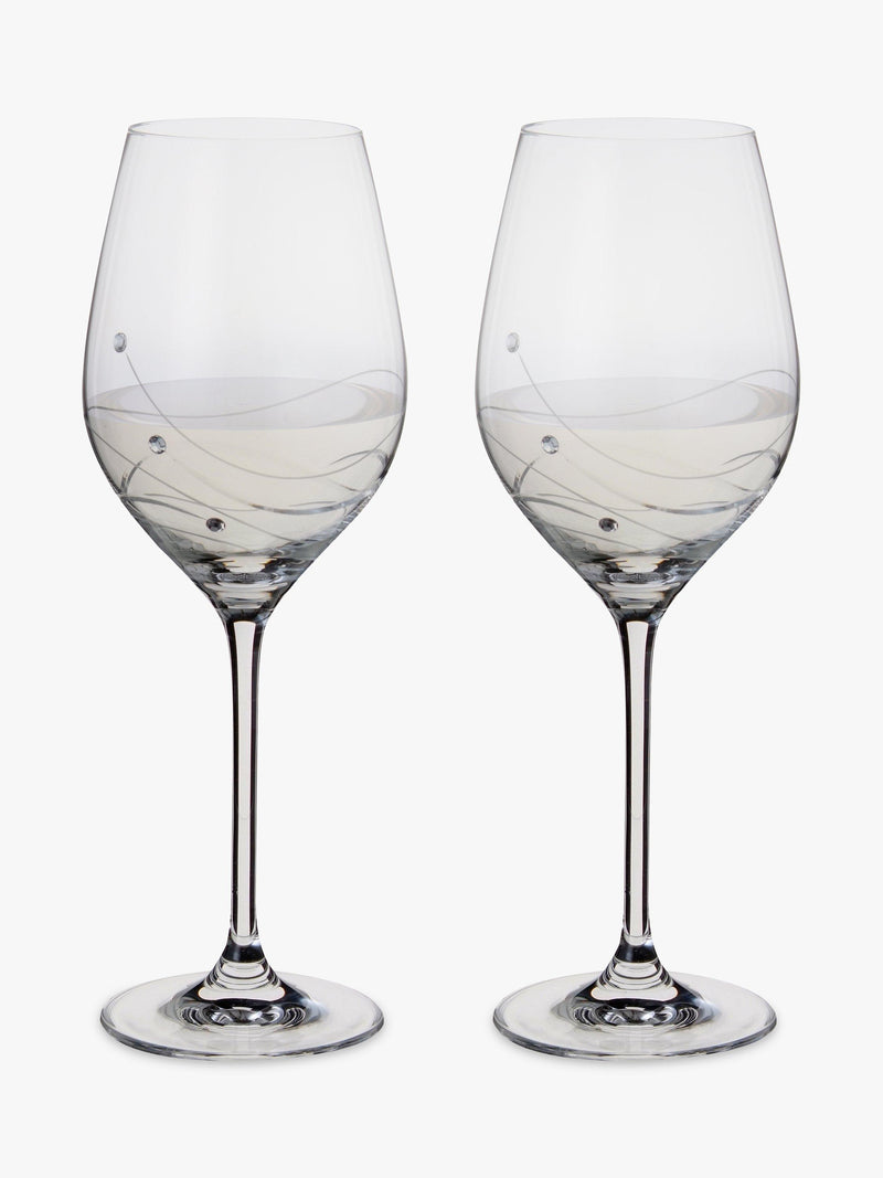 Dartington Crystal Glitz wine glasses clear 330ml set of 2 - British product