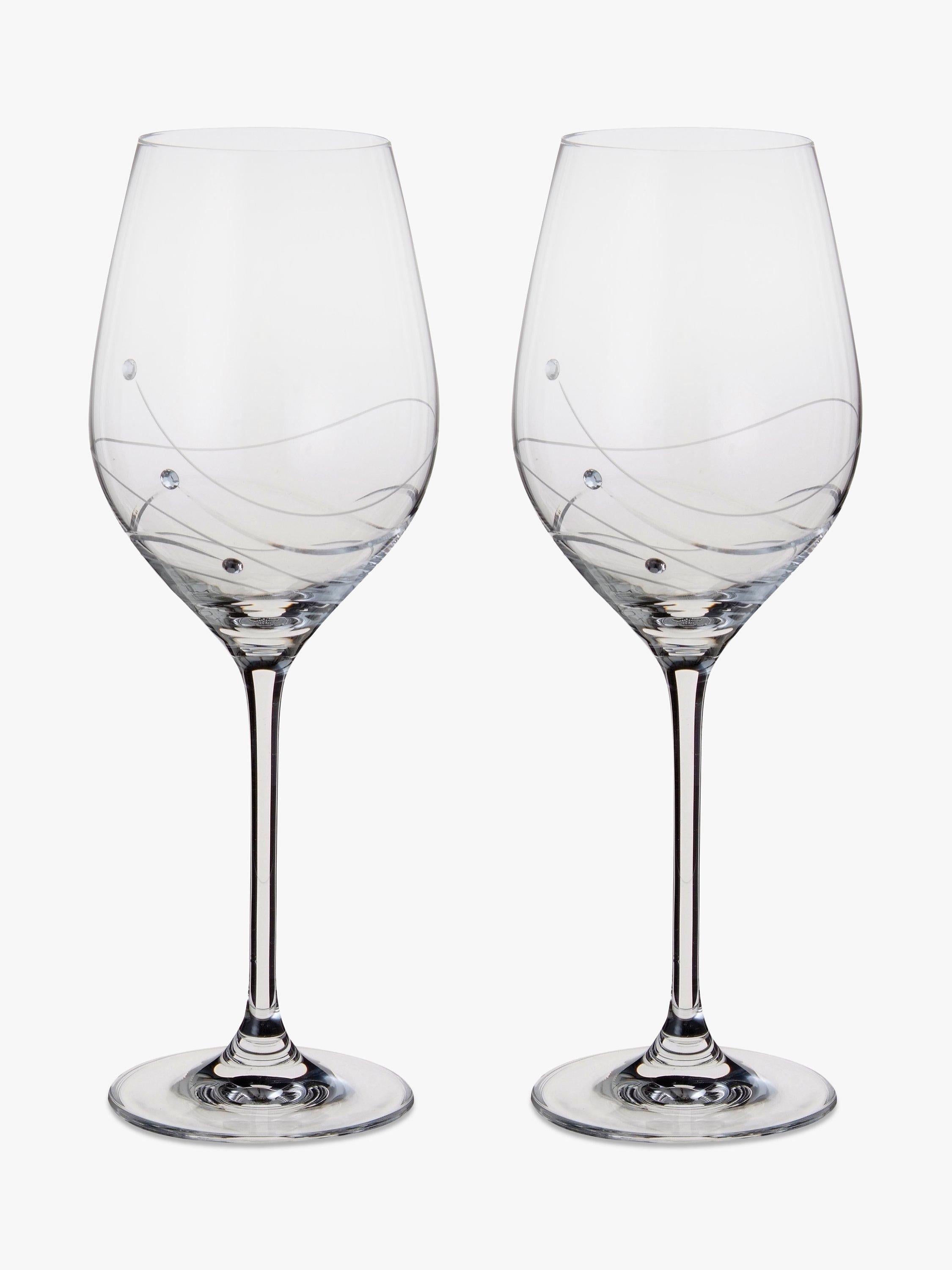 Dartington Crystal Glitz wine glasses clear 330ml set of 2 - British product