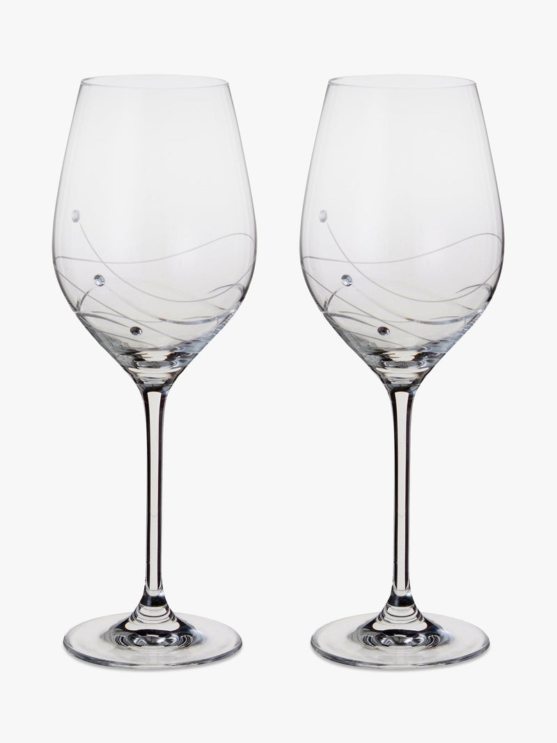 Dartington Crystal Glitz wine glasses clear 330ml set of 2 - British product