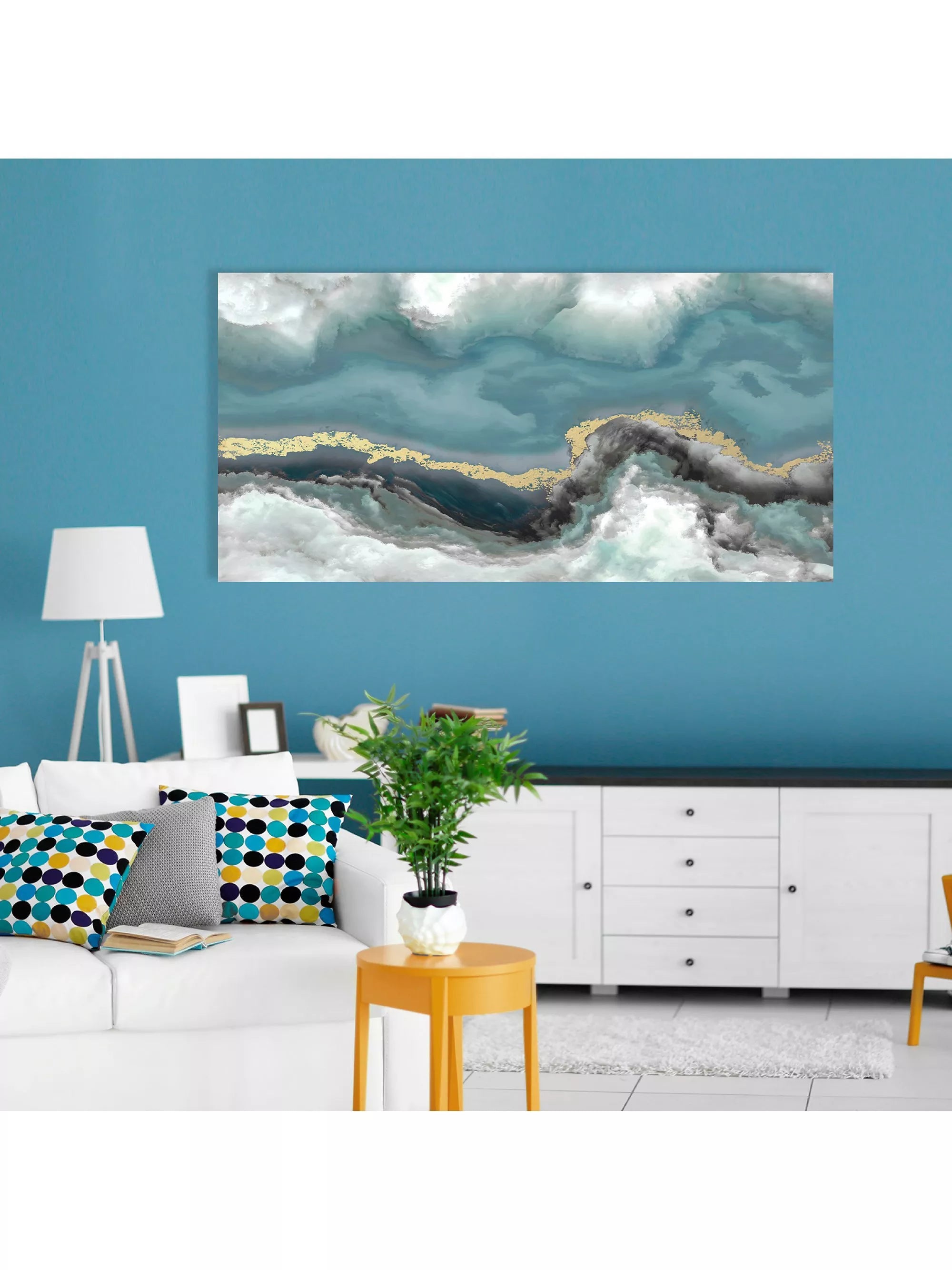 Dominic James Studio Influx abstract canvas print 60x120cm - British product