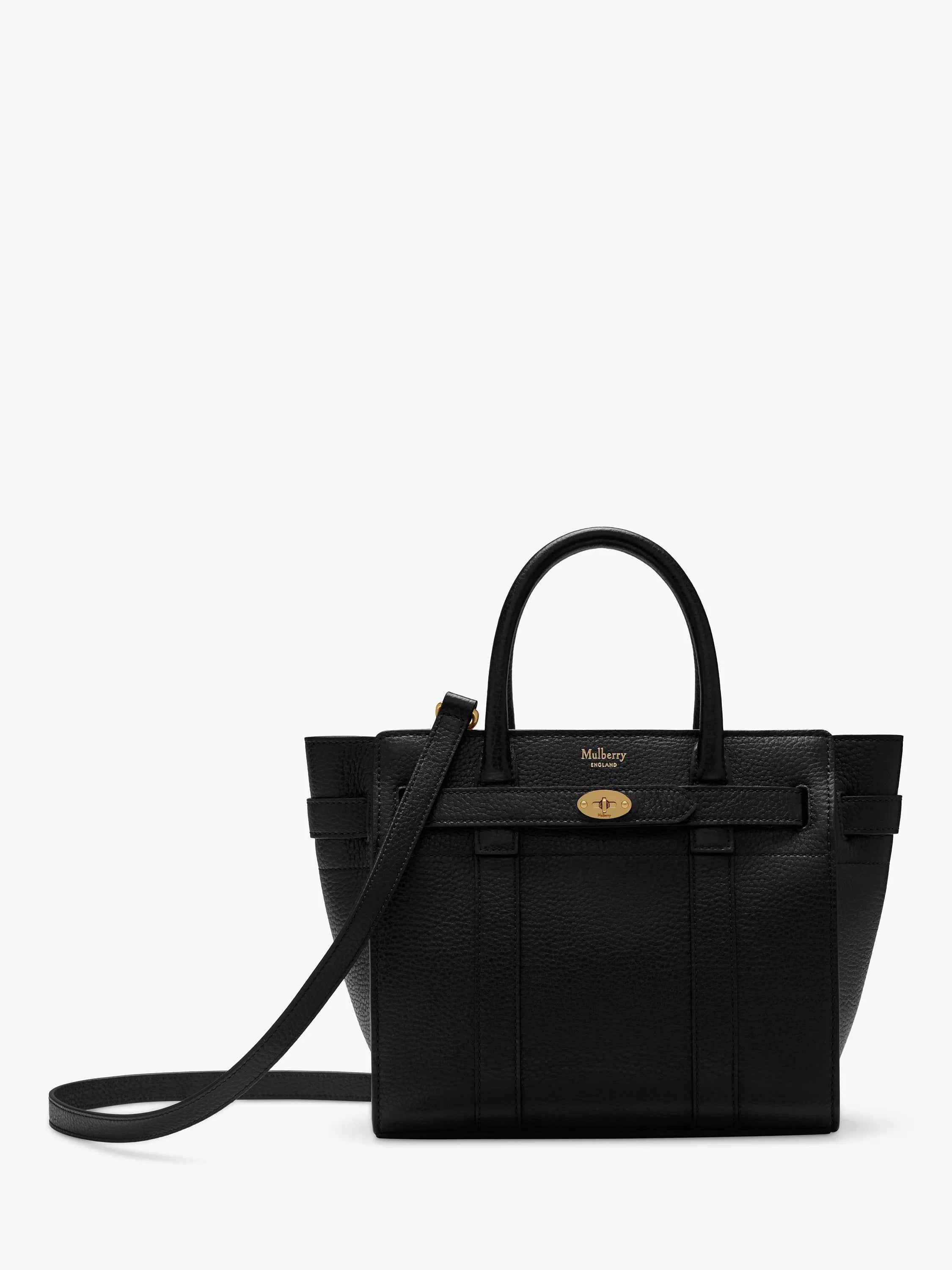 Mulberry Mini Bayswater Zipped Classic Grain Leather Tote Bag