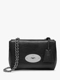 Mulberry Lily Glossy Goat Leather Shoulder Bag, Black/Silver