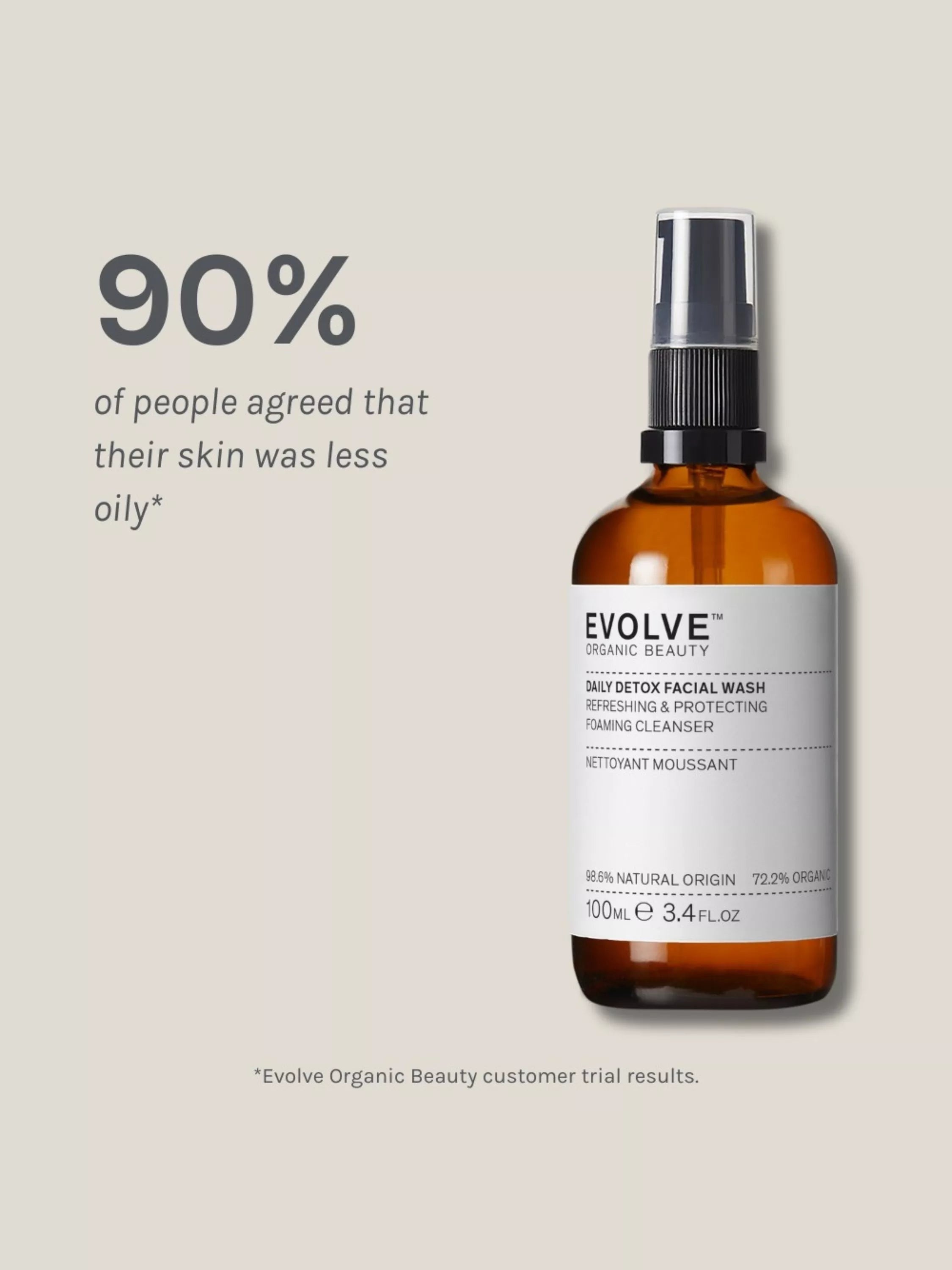 Evolve Organic Beauty Daily Detox Facial Wash 100ml - British product