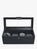 Stackers glass 4 watch box black, imported from the UK