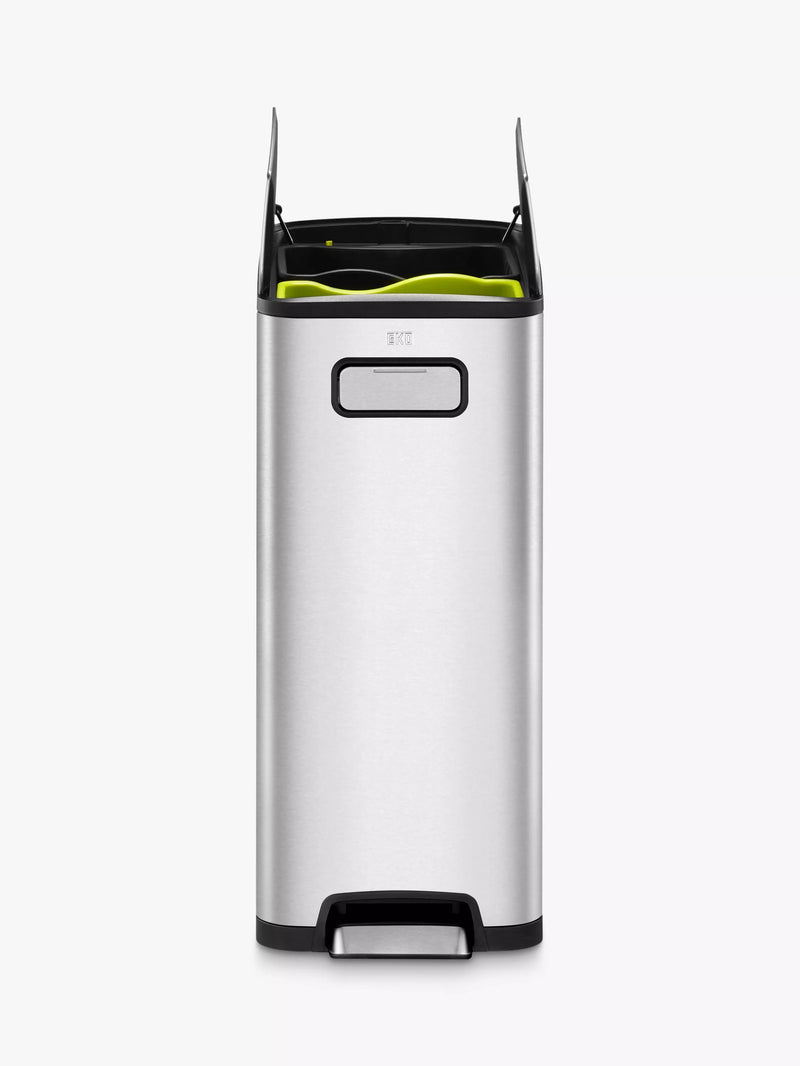 EKO Ecofly 40L recycling bin brushed stainless steel, imported from the UK