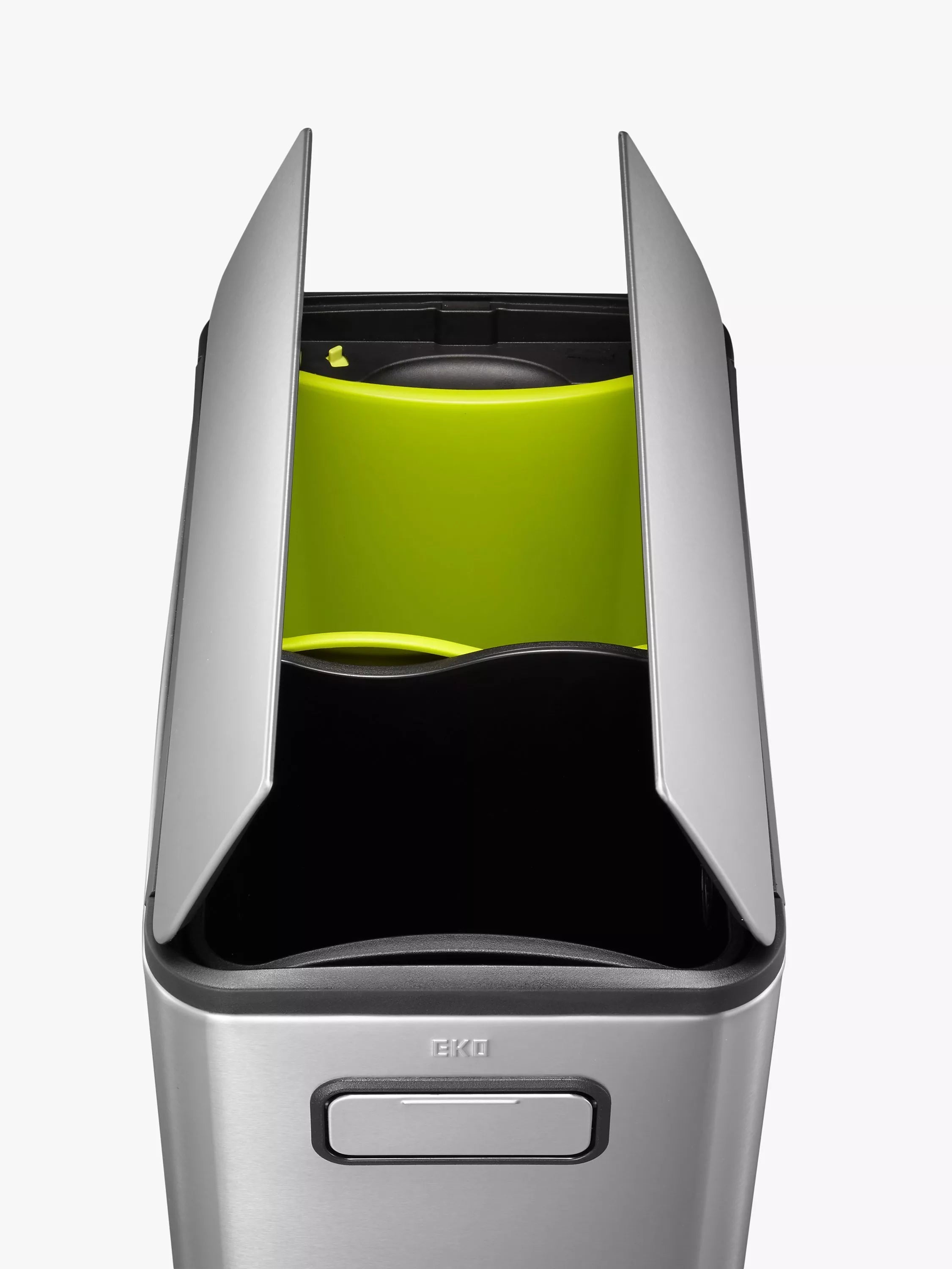 EKO Ecofly 40L recycling bin brushed stainless steel, imported from the UK