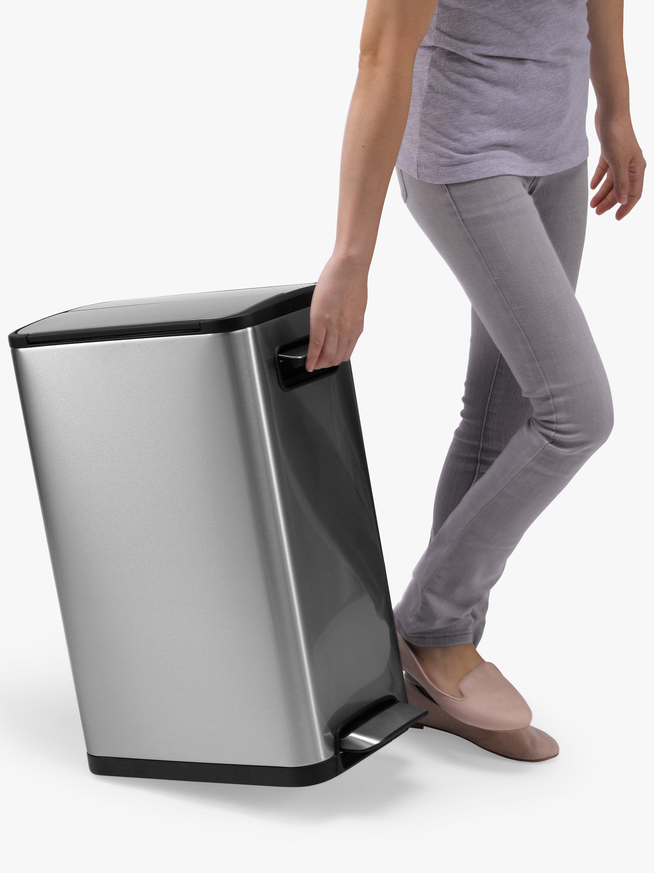 EKO Ecofly 40L recycling bin brushed stainless steel, imported from the UK