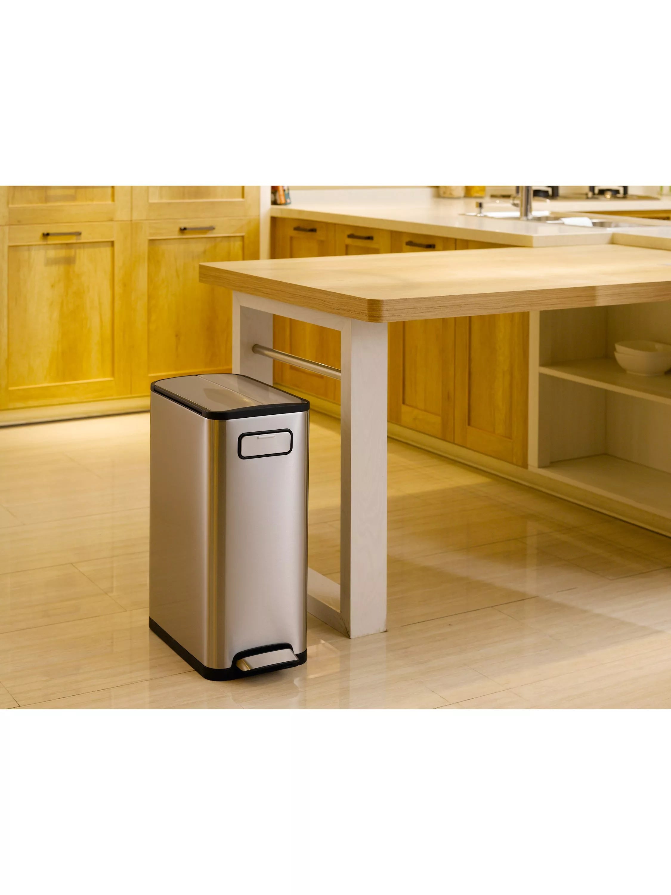 EKO Ecofly 40L recycling bin brushed stainless steel, imported from the UK