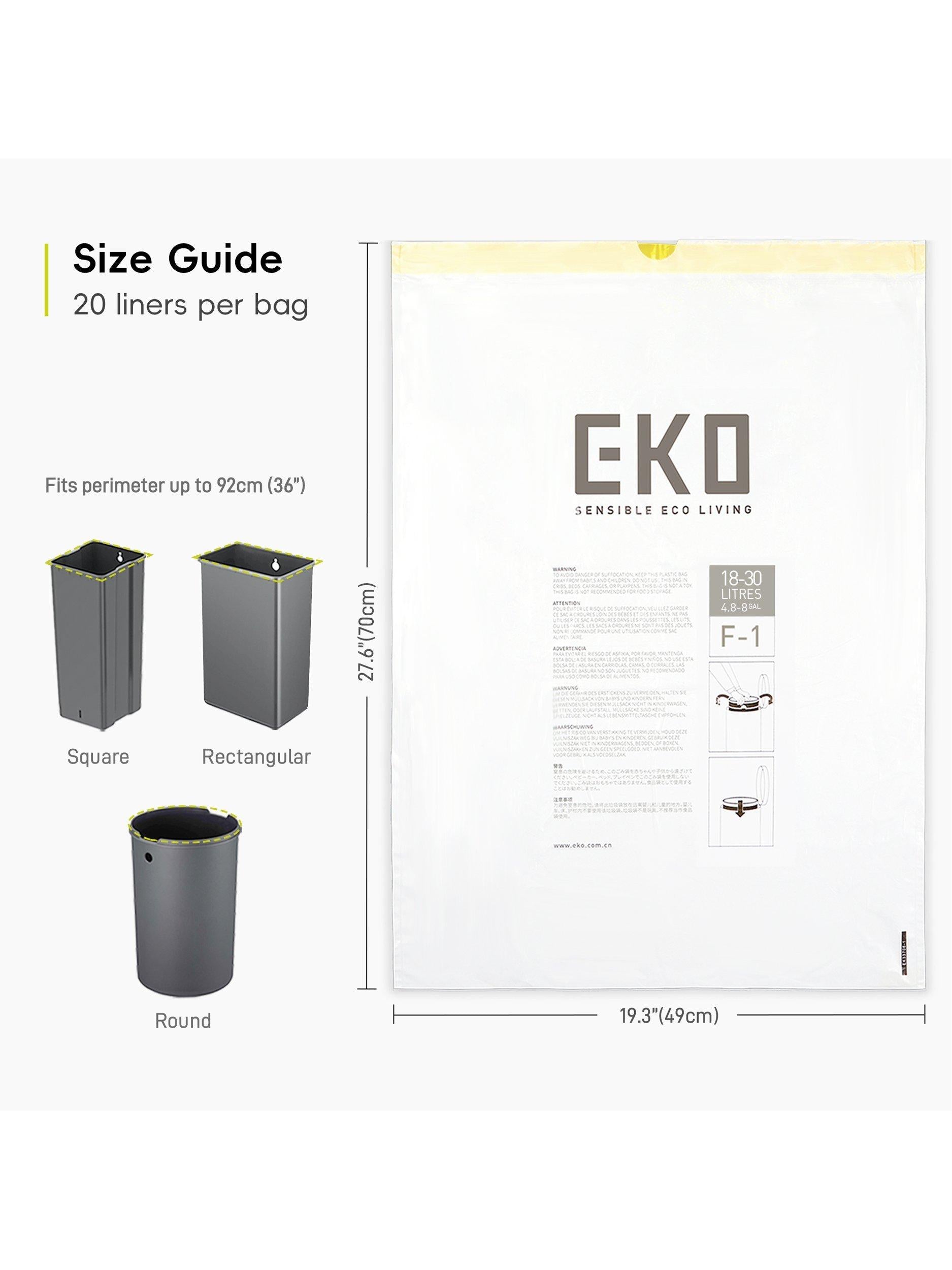 EKO Recycling Bin Liners 18/28L Pack of 20 - British product