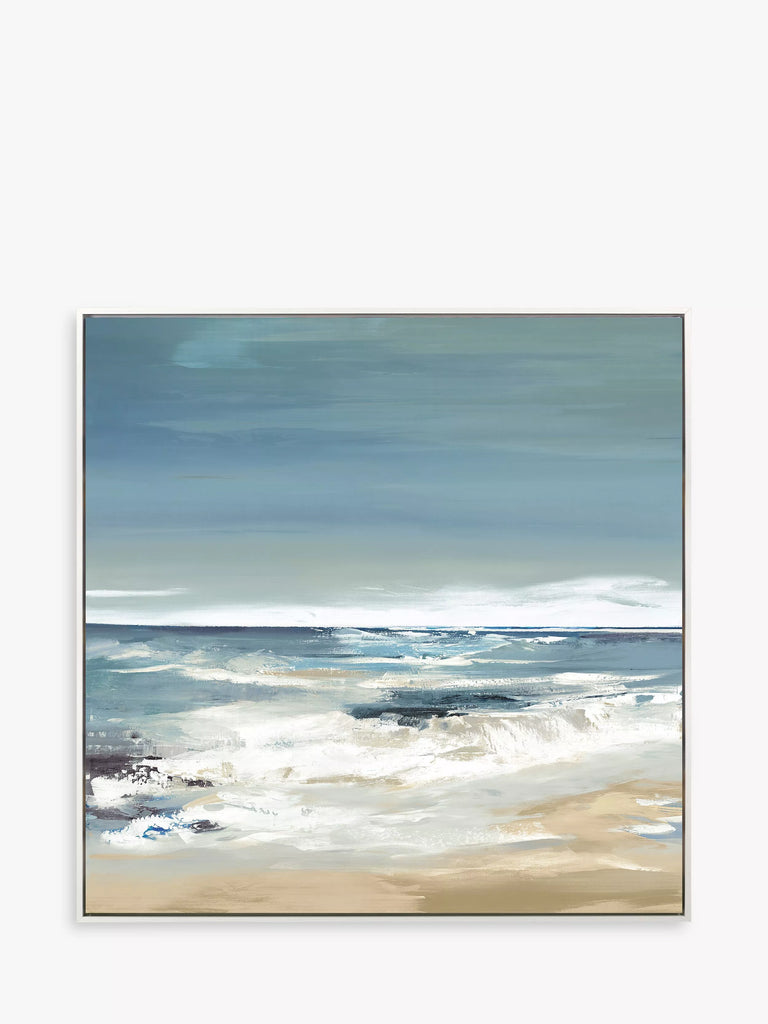 John Lewis Valeria Mravyan 'East Coast II' Framed Canvas Print, 104.5 x 104.5cm, Blue/Multi