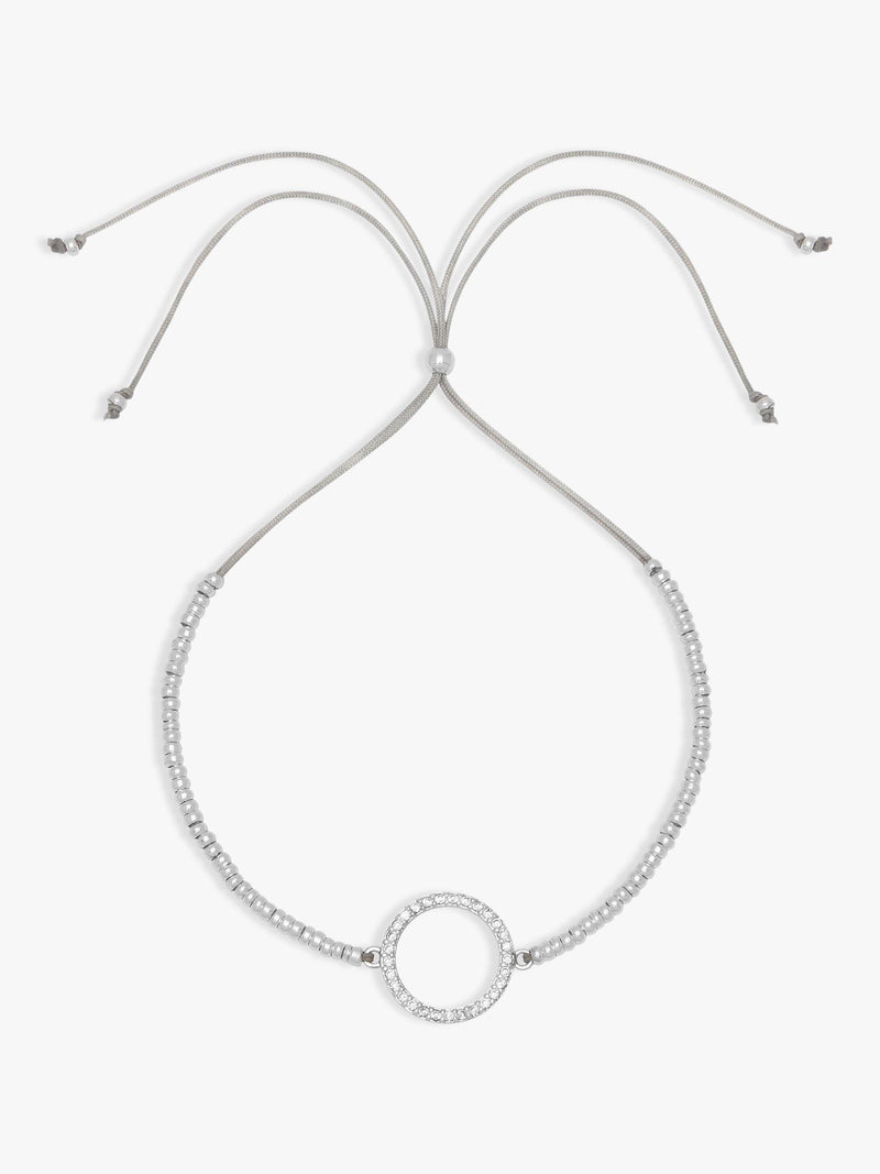 Estella Bartlett cubic zirconia circle friendship bracelet silver - British product