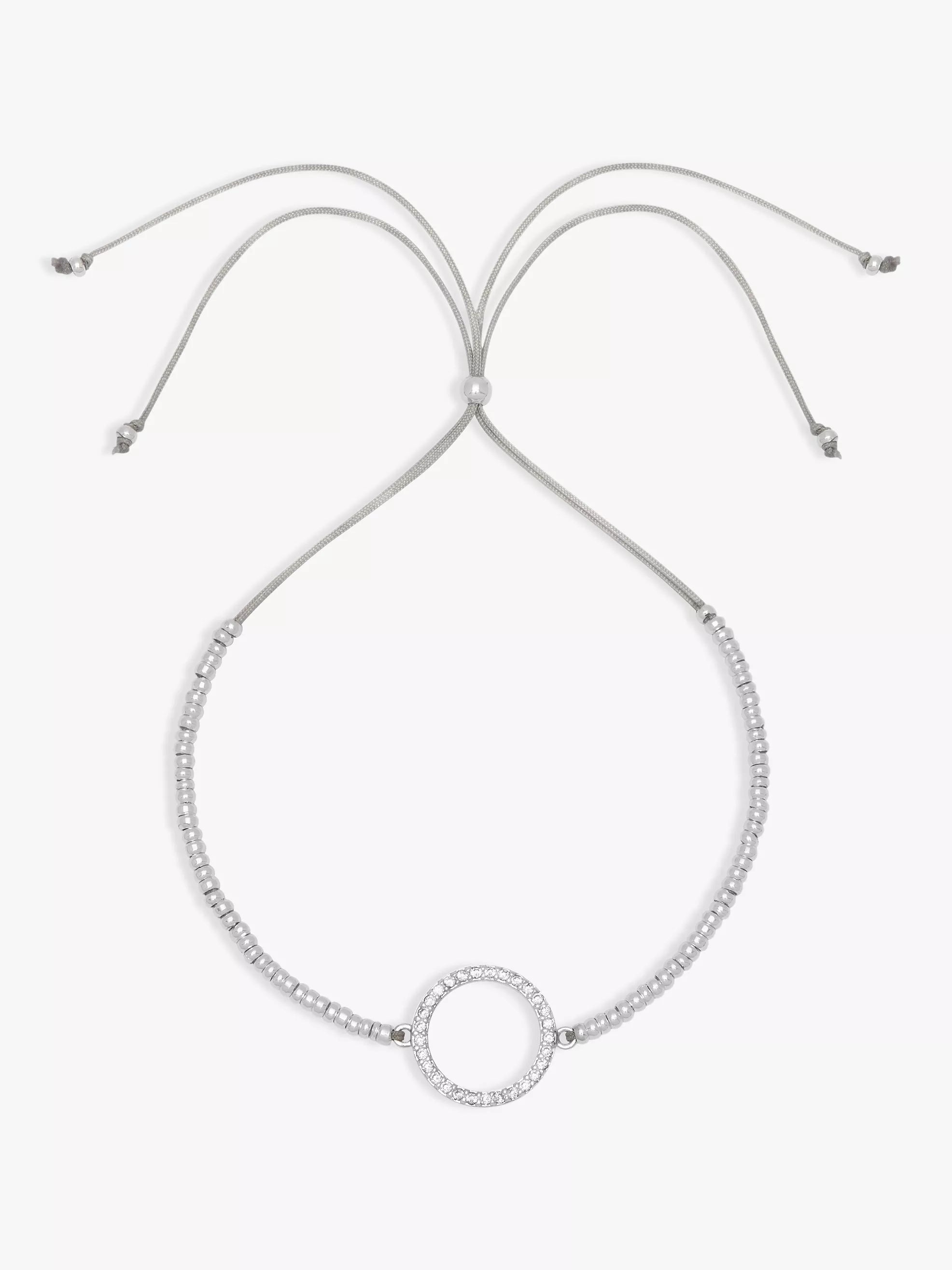 Estella Bartlett cubic zirconia circle friendship bracelet silver - British product