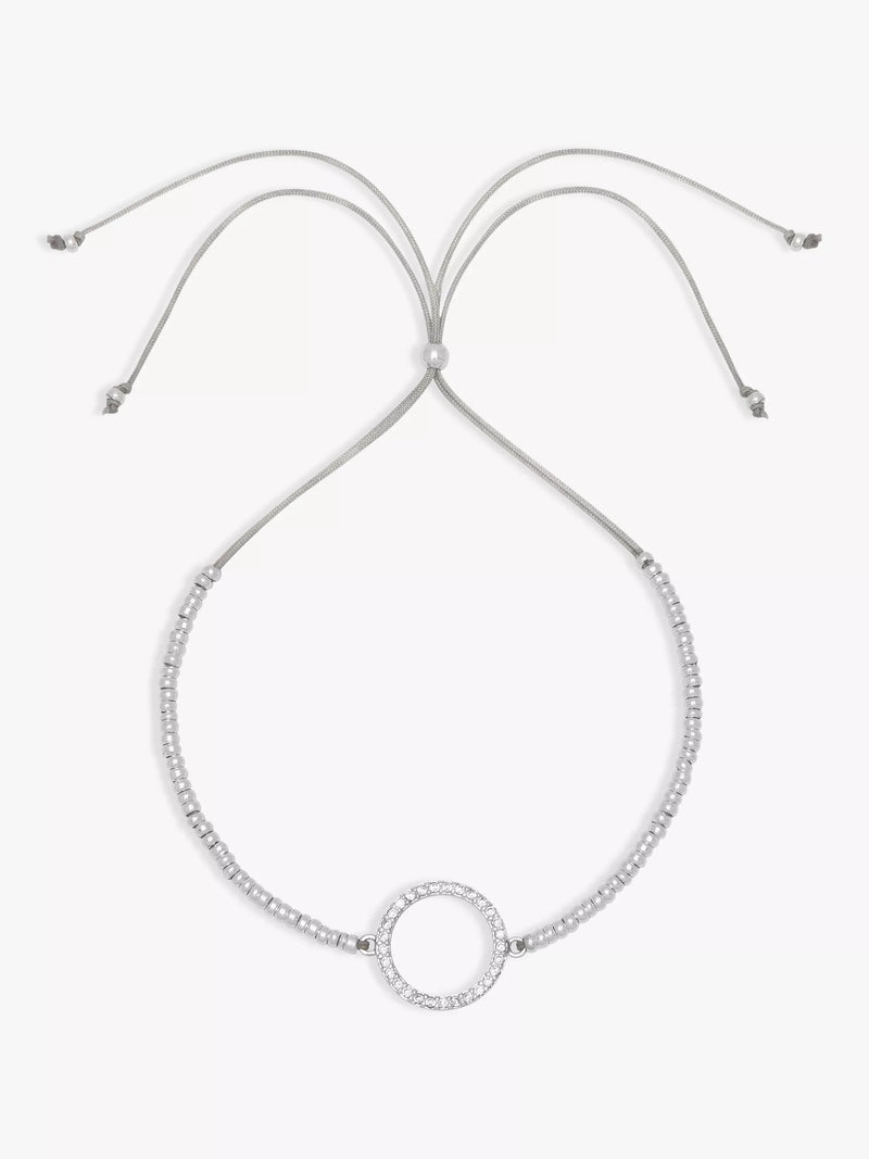 Estella Bartlett cubic zirconia circle friendship bracelet silver - British product