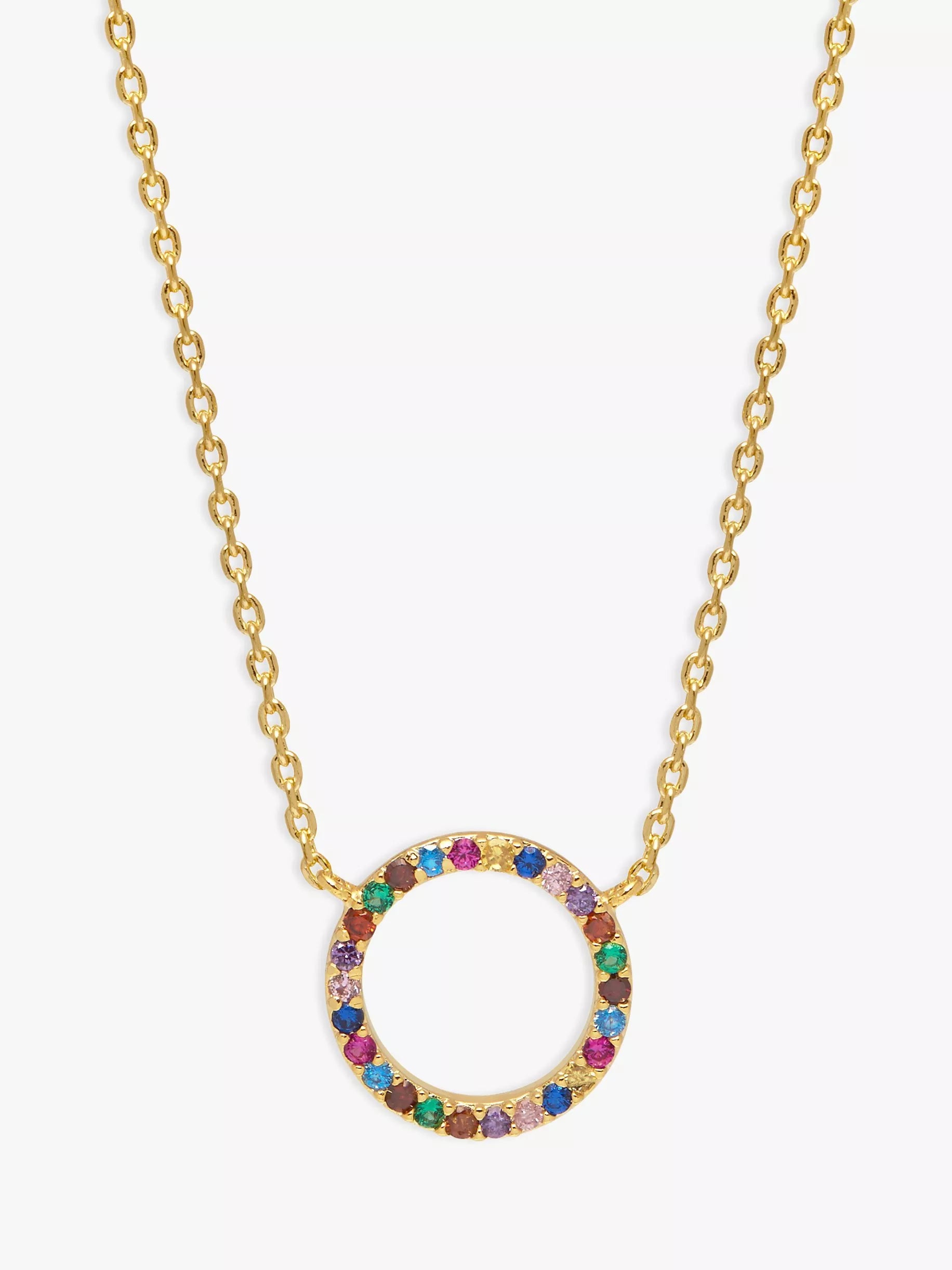 Estella Bartlett rainbow cubic zirconia circle pendant necklace, UK version