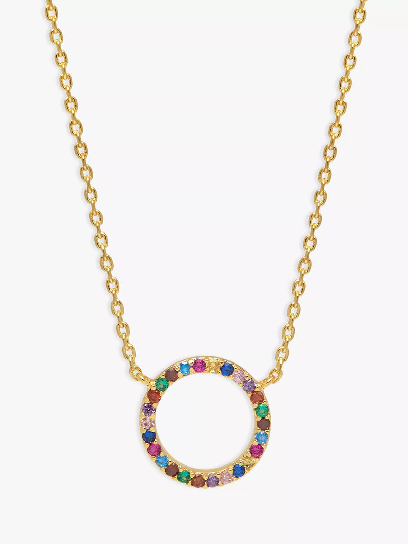 Estella Bartlett rainbow cubic zirconia circle pendant necklace, UK version