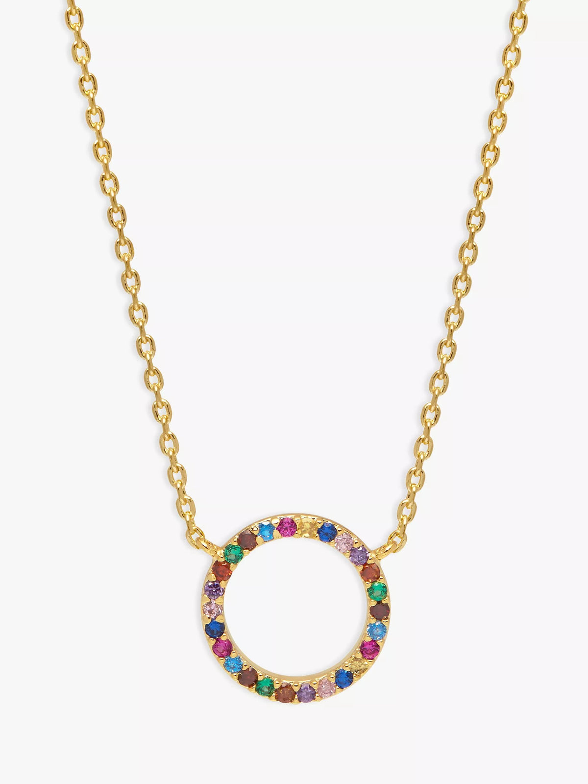 Estella Bartlett rainbow cubic zirconia circle pendant necklace, UK version