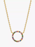 Estella Bartlett rainbow cubic zirconia circle pendant necklace, UK version