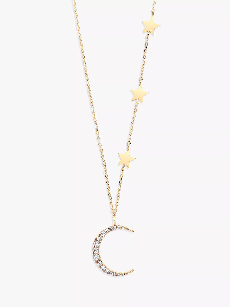 Estella Bartlett pendant necklace moon and stars cubic zirconia - British product